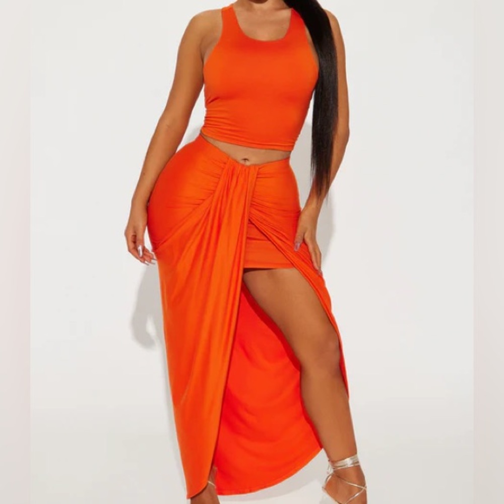 Orange Skirt Set